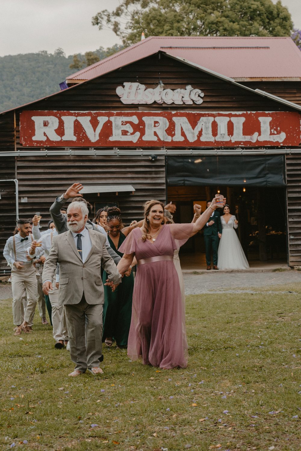 A full chapel of guests during the ceremony